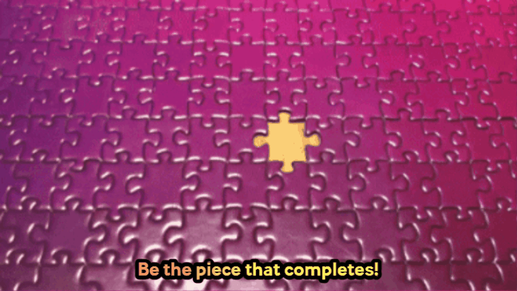 A hand places the last piece in a puzzle with the caption, 