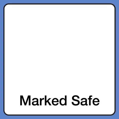 A blue flag appears on a status update. The text reads: 