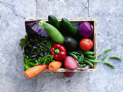 basket full of fruits and vegetables