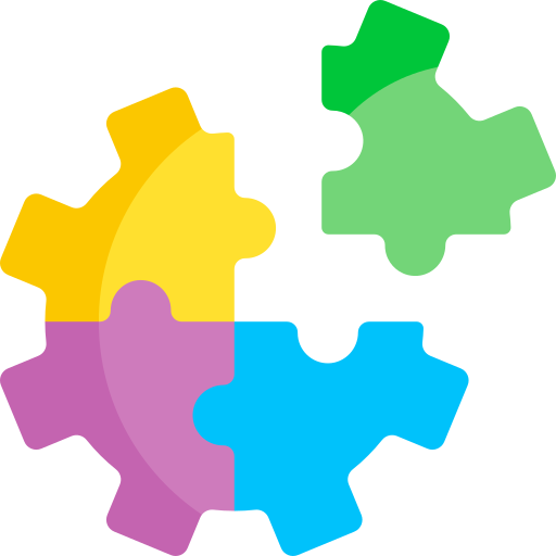An icon of different puzzle pieces fitting together
