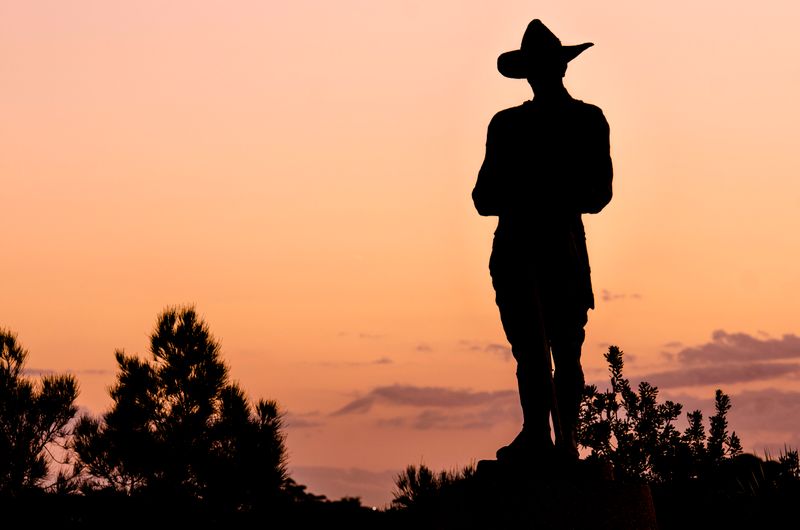 Silhouette of a park ranger