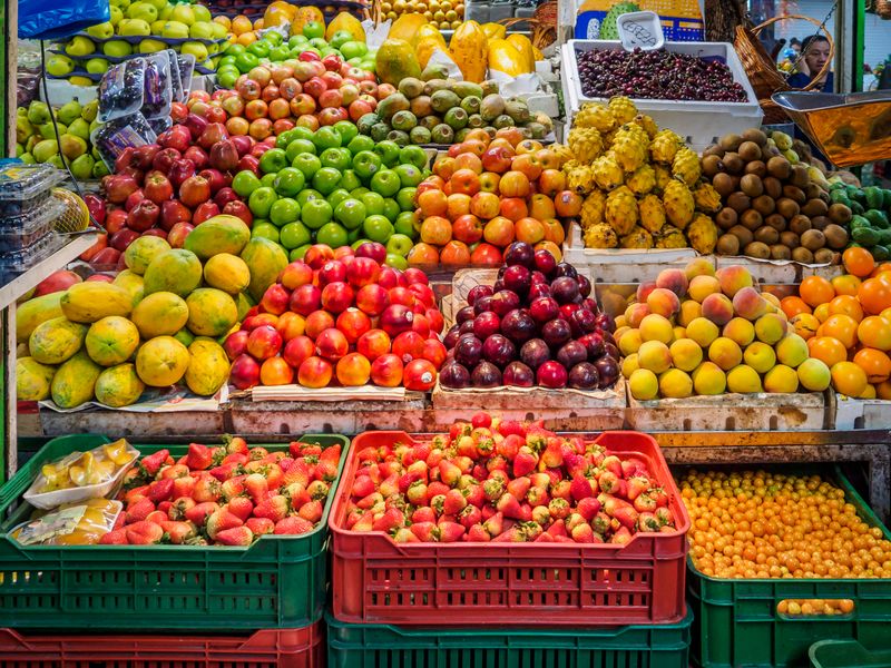 A market full of fruit.