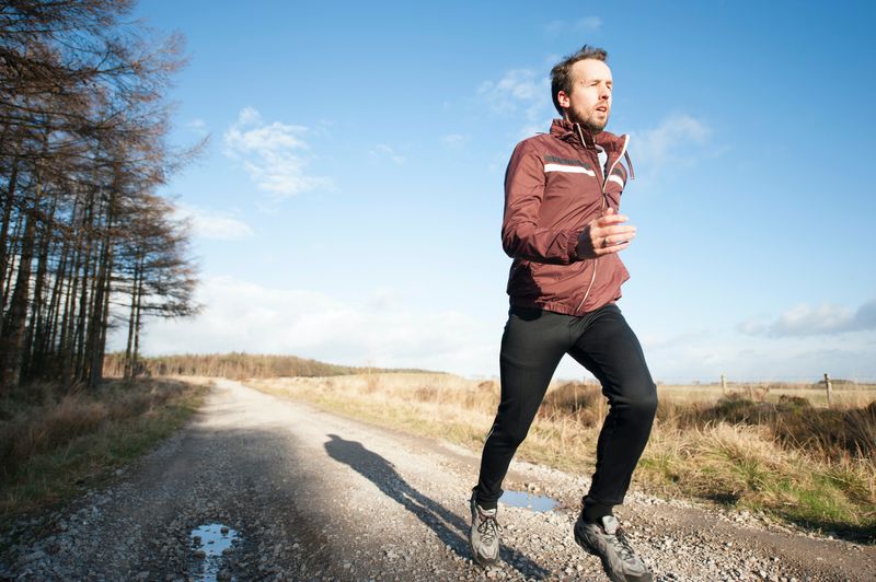 Man running outdoors