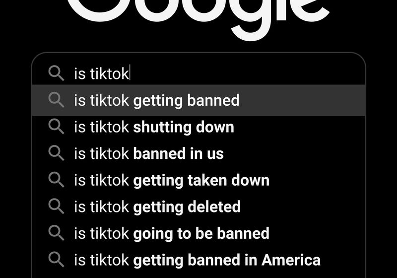 A google search with a list of questions about TikTok.