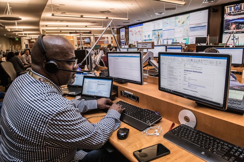 Man doing work at a desktop computer