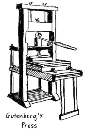 Sktch of the Gutenberg Printing Press