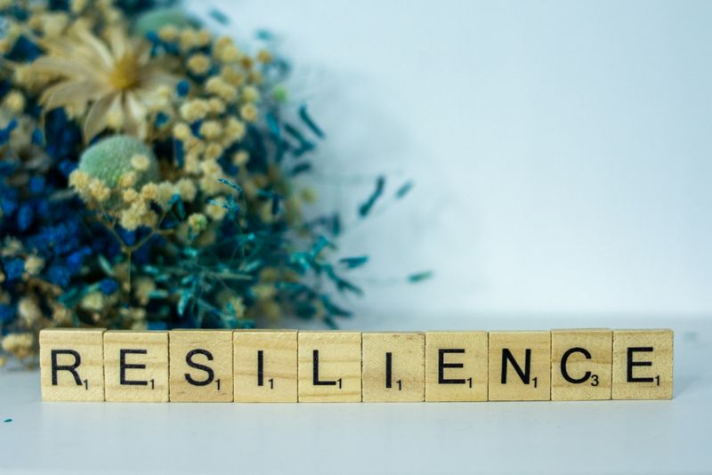 Scrabble pieces saying resilience 