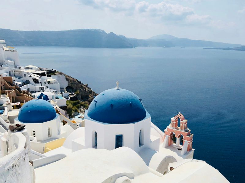 A view of the sea from Santorini.