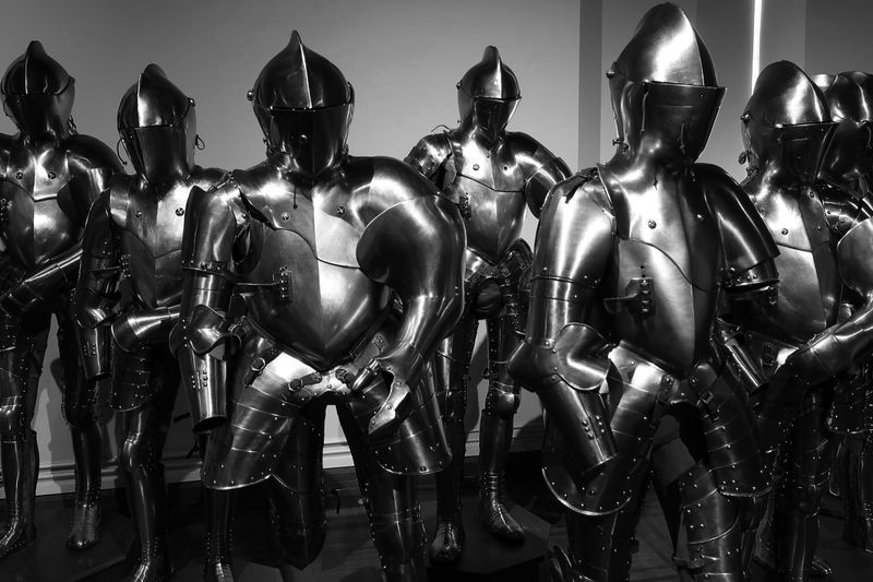 Seven suits of armor.