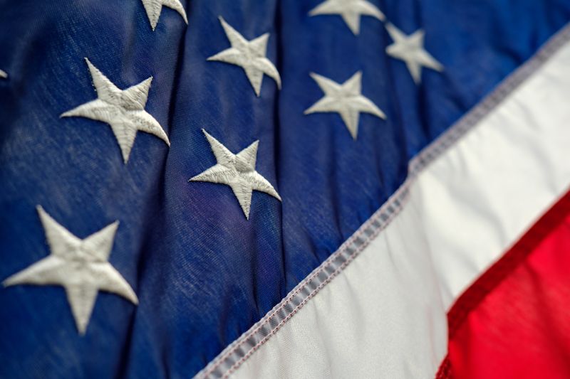 Close-up of the US flag.