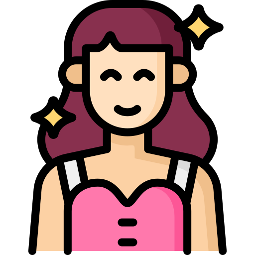 a graphic of a woman with stars around her hair