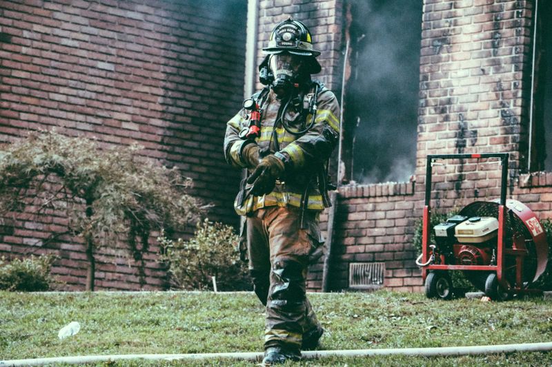 Firefighter walking