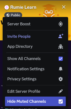 Hiding muted channels in Discord