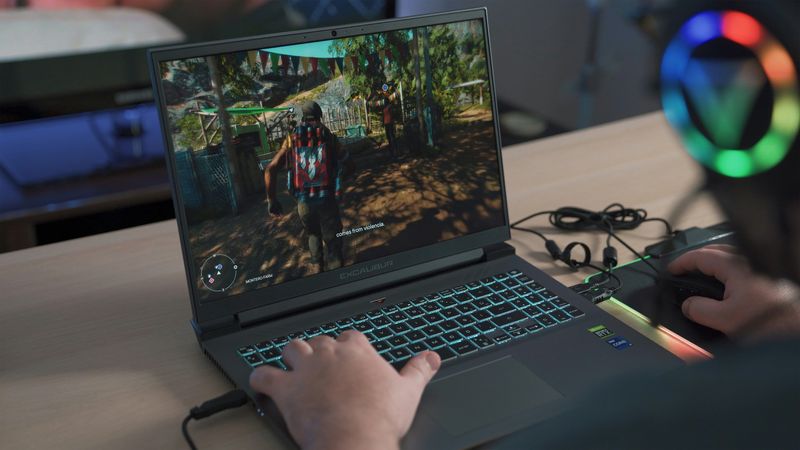 A person playing games on laptop.