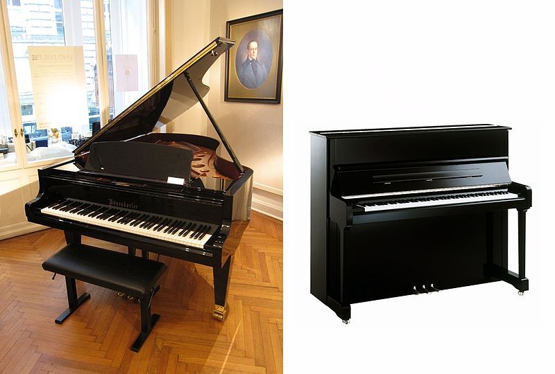 Grand and upright piano