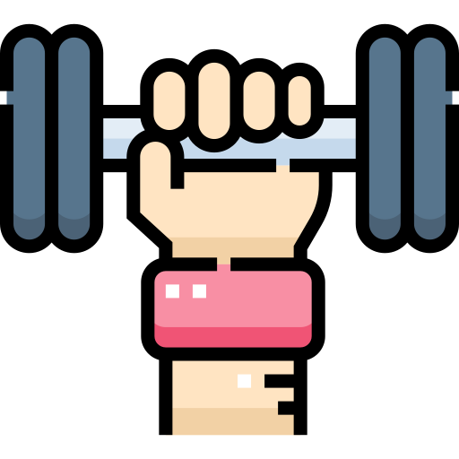 A hand gripping a dumbbell.