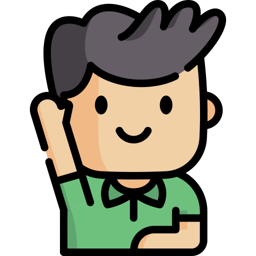 Icon of a student raising their hand
