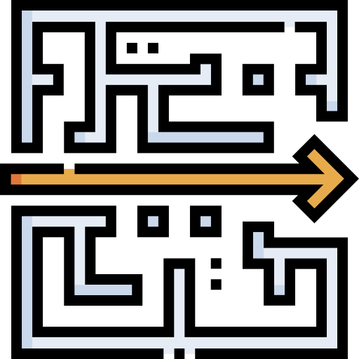 Straight path through a maze Icon