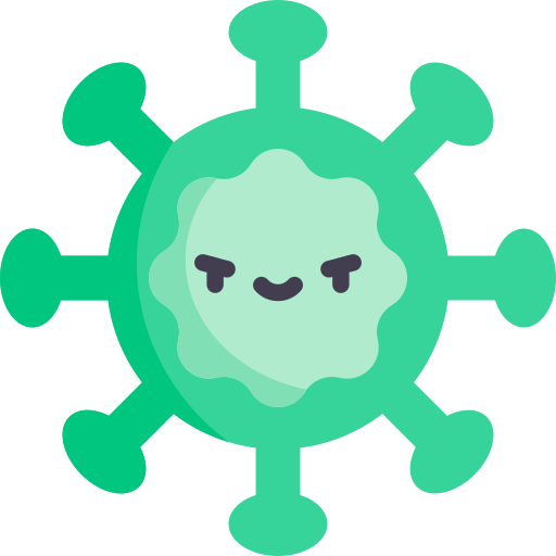 Green coloured virus icon