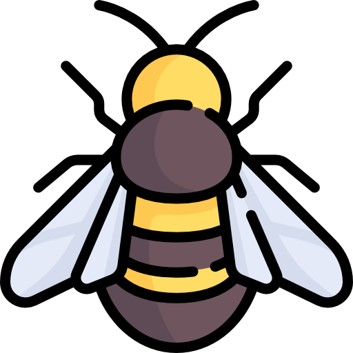 Icon of a yellow and black bee