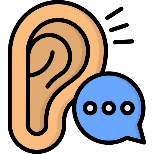 An ear showing listening something