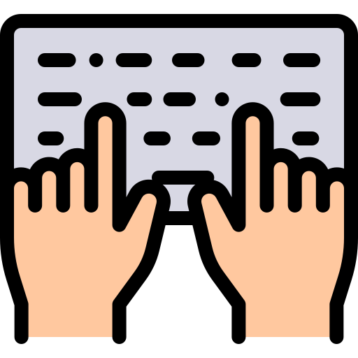 Hands typing on a keyboard