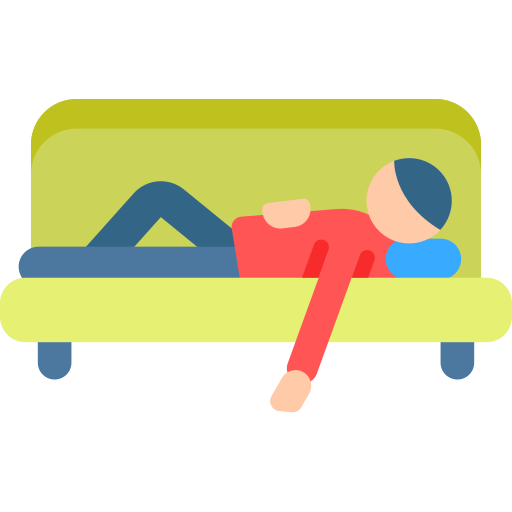 A man sleeping on a couch