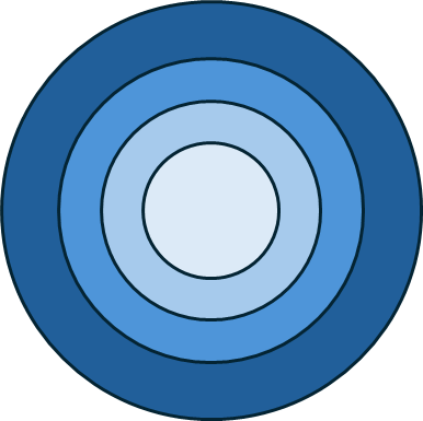 Concetric blue circles.