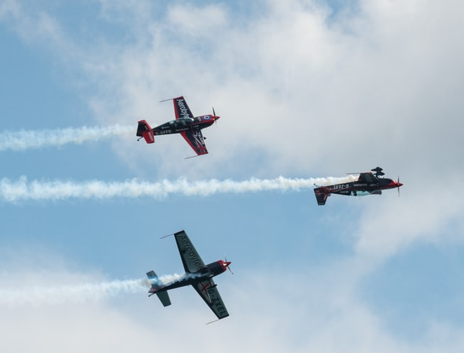 Planes flying in the sky