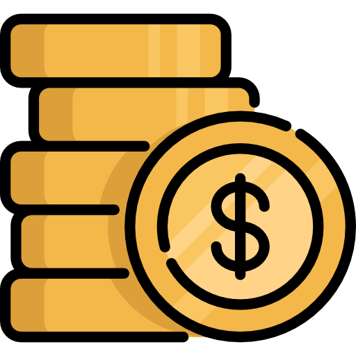 An icon of stacked golden coins