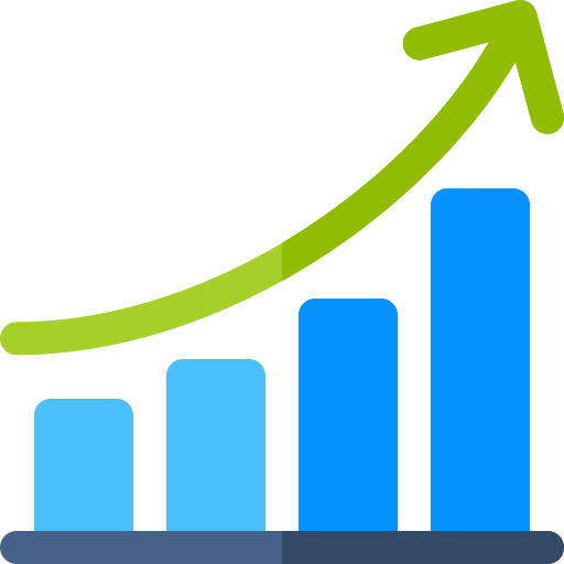 An increasing bar graph