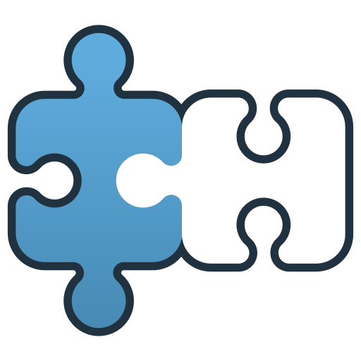 Icon of two puzzle pieces fitting together