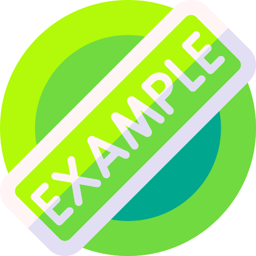 An icon stating 'Example'