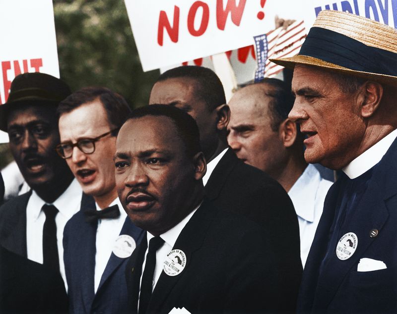 Photo of MLK at the March on Washington protest.