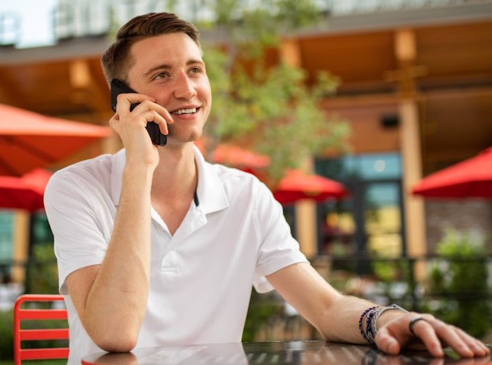 A man talking on a phone.