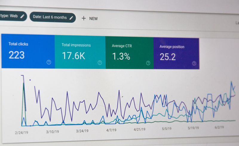 An image showing graph of activity on a website for the last six months