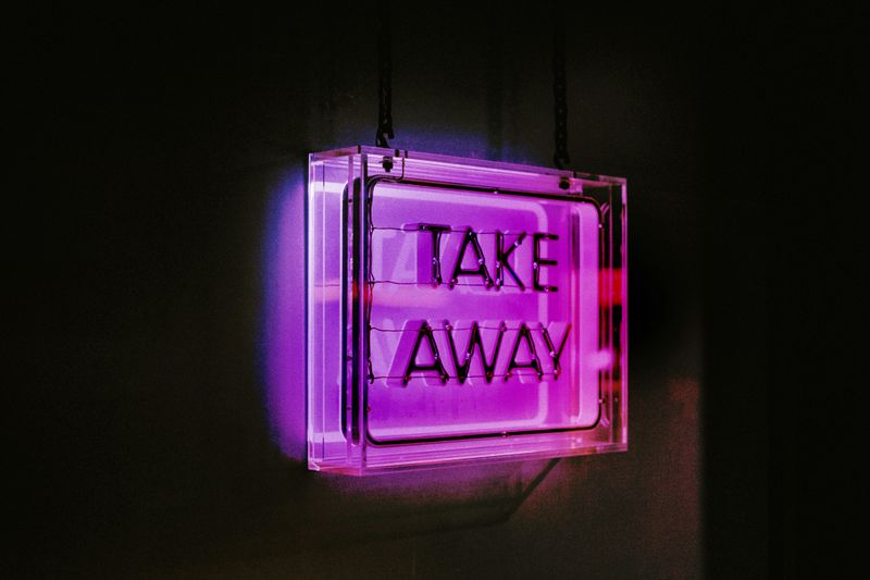 A glowing sign that reads 