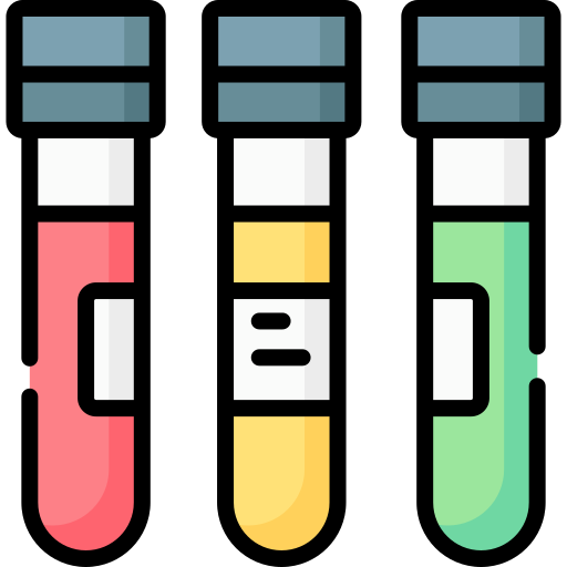 test tubes with colored specimen icon
