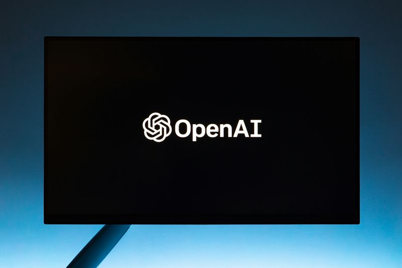 Open AI's logo on a desktop screen.