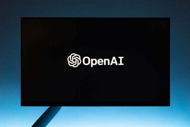 Open AI's logo on a desktop screen.