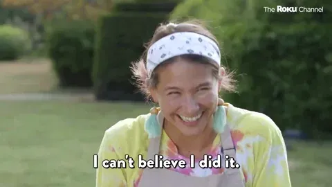 Woman celebrating and saying I did it