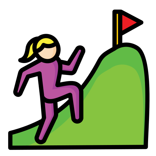 The girl is climbing toward the success of anger control.