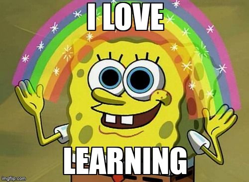 Imagination Spongebob says 'I love learning'