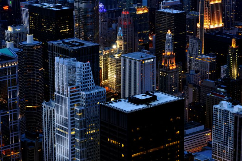 Image shows New York City, the financial capital of the USA.
