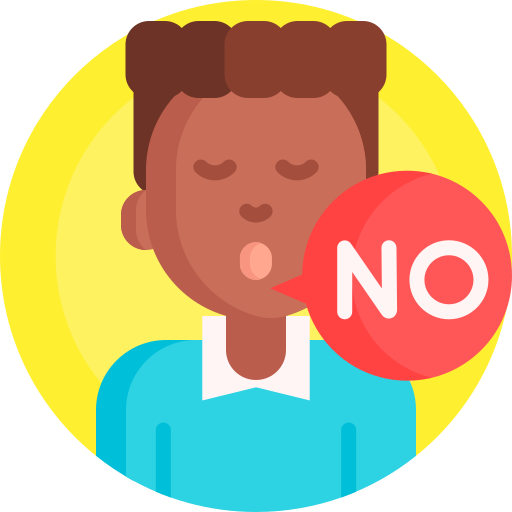 A person saying, 'no.'