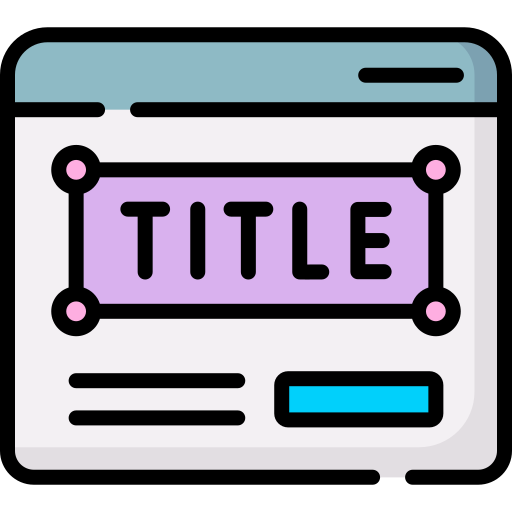 An icon of a web page layout with a highlighted title box and horizontal lines beneath it.