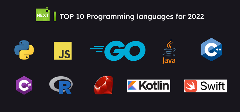 Top 10 programming languages for 2022 according to Next. See the audio player below for a detailed explanation.