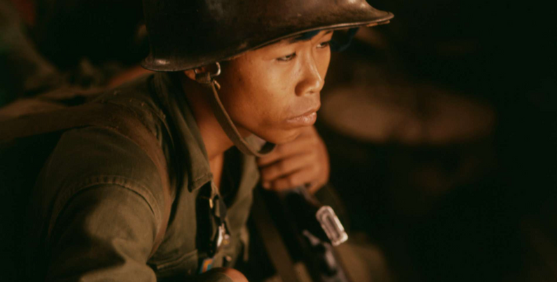 A North Vietnamese soldier prepares for battle.