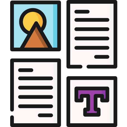 Icon of sections being formatted