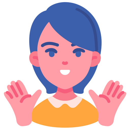 Icon of woman waving 